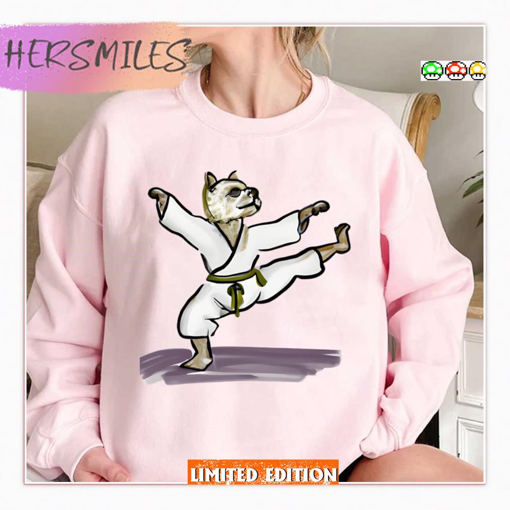 Dog Knows Karate Animated Design T-shirt