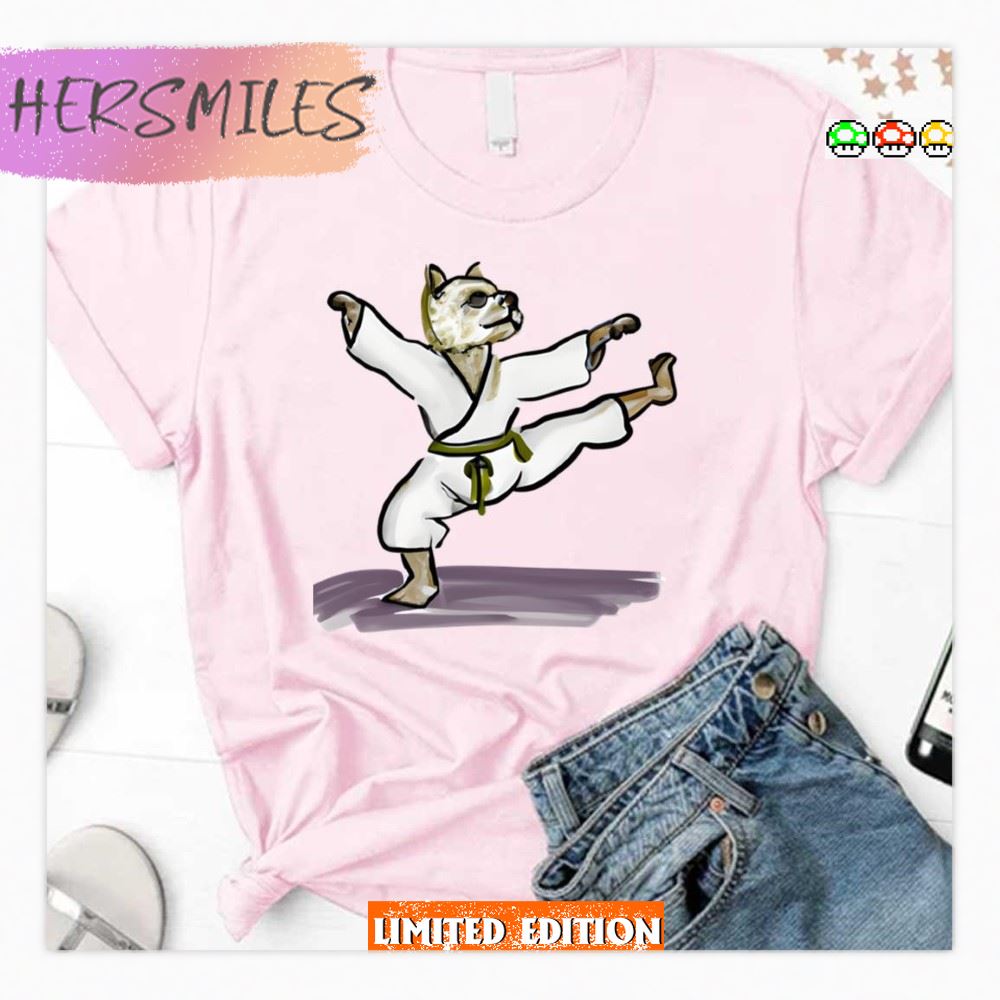 Dog Knows Karate Animated Design T-shirt