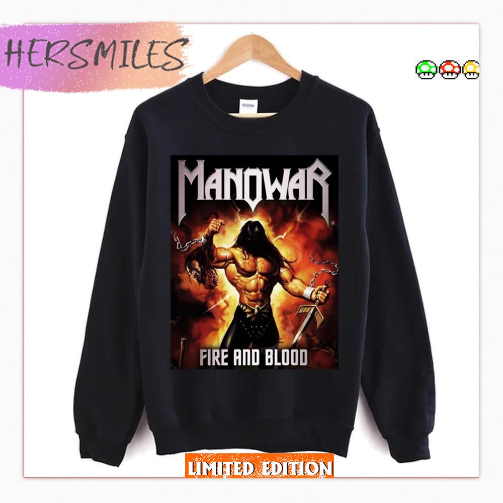 Fire And Blood Manowar Masep 2023 New Tour T-shirt Fire And Blood Manowar Masep 2023 New Tour T-shirt
