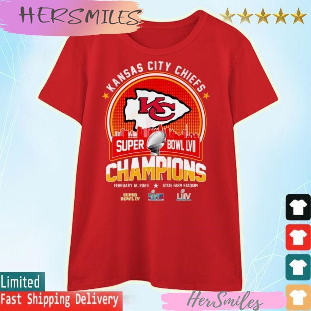 Funny KC Chiefs Super Bowl LVII Champions 2023 State Farm Stadium T-shirt