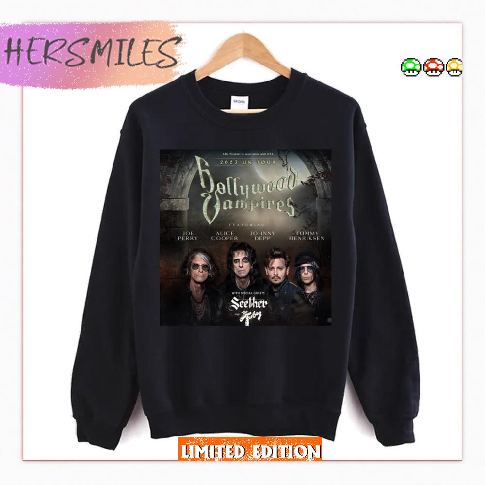 Hollywood Vampires Uk Deldol 2023 New Tour T-shirt Hollywood Vampires Uk Deldol 2023 New Tour T-shirt