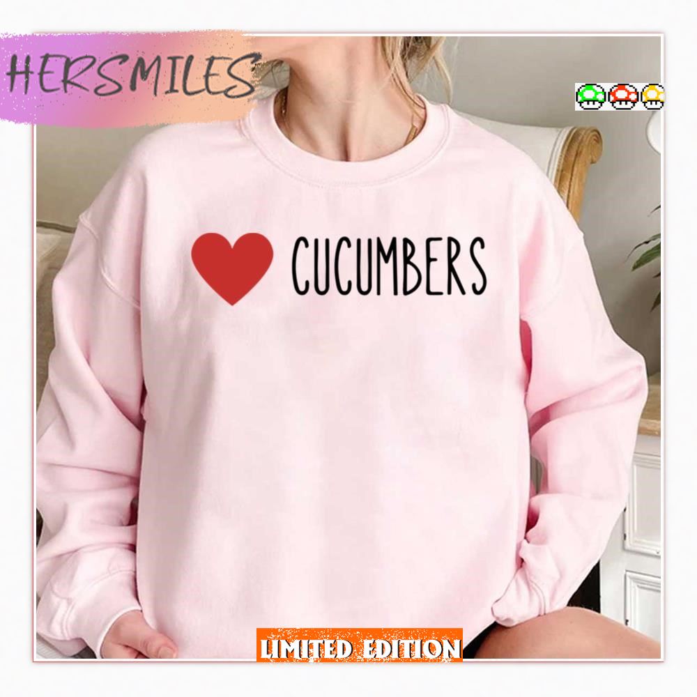 I Love Cucumbers Food Handwritten T-shirt
