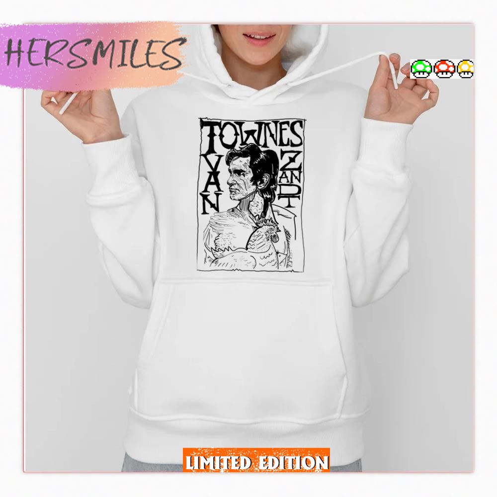 Line Drawing Townes Van Zandt HoodieT-Shirt