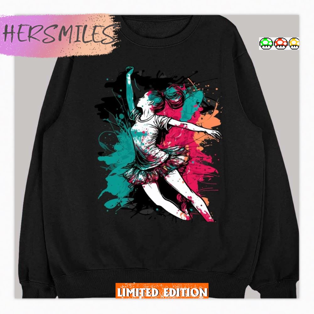 Ljeana Cartoon Design Ballet T-shirt