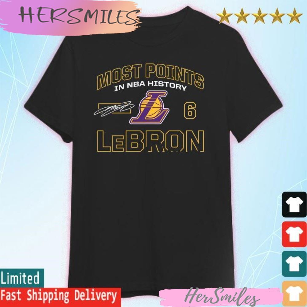 Most Points in NBA History LeBron James Los Angeles Lakers T-shirt