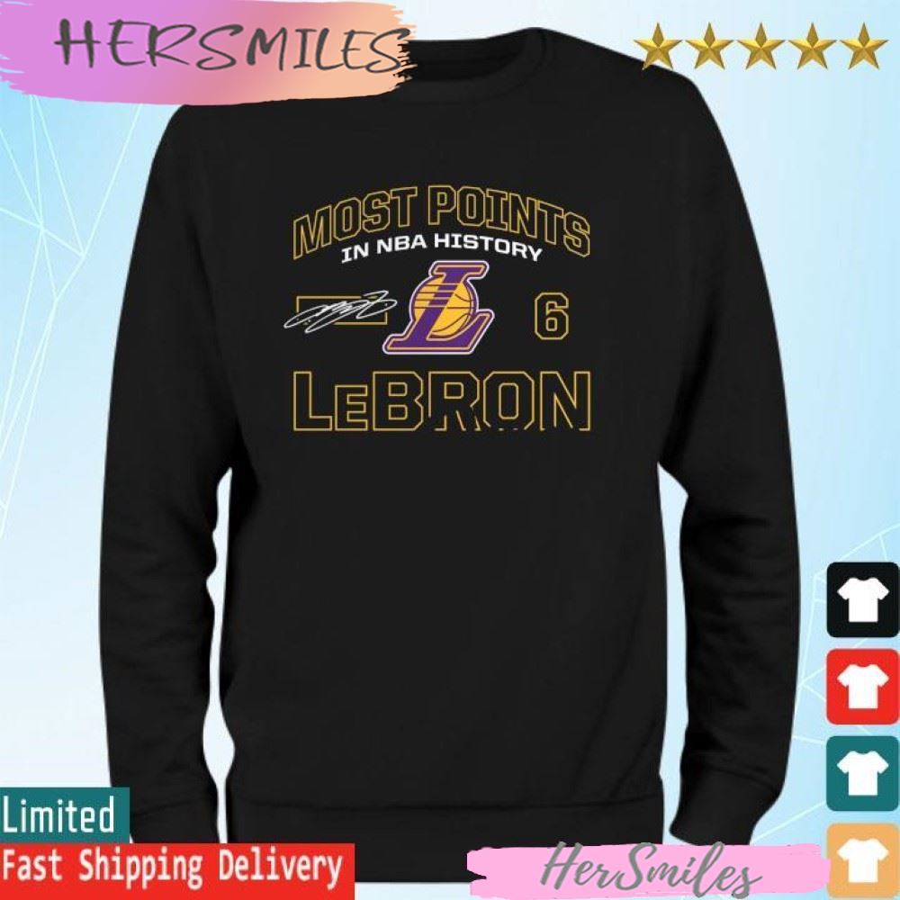 Most Points in NBA History LeBron James Los Angeles Lakers T-shirt Most Points in NBA History LeBron James Los Angeles Lakers T-shirt