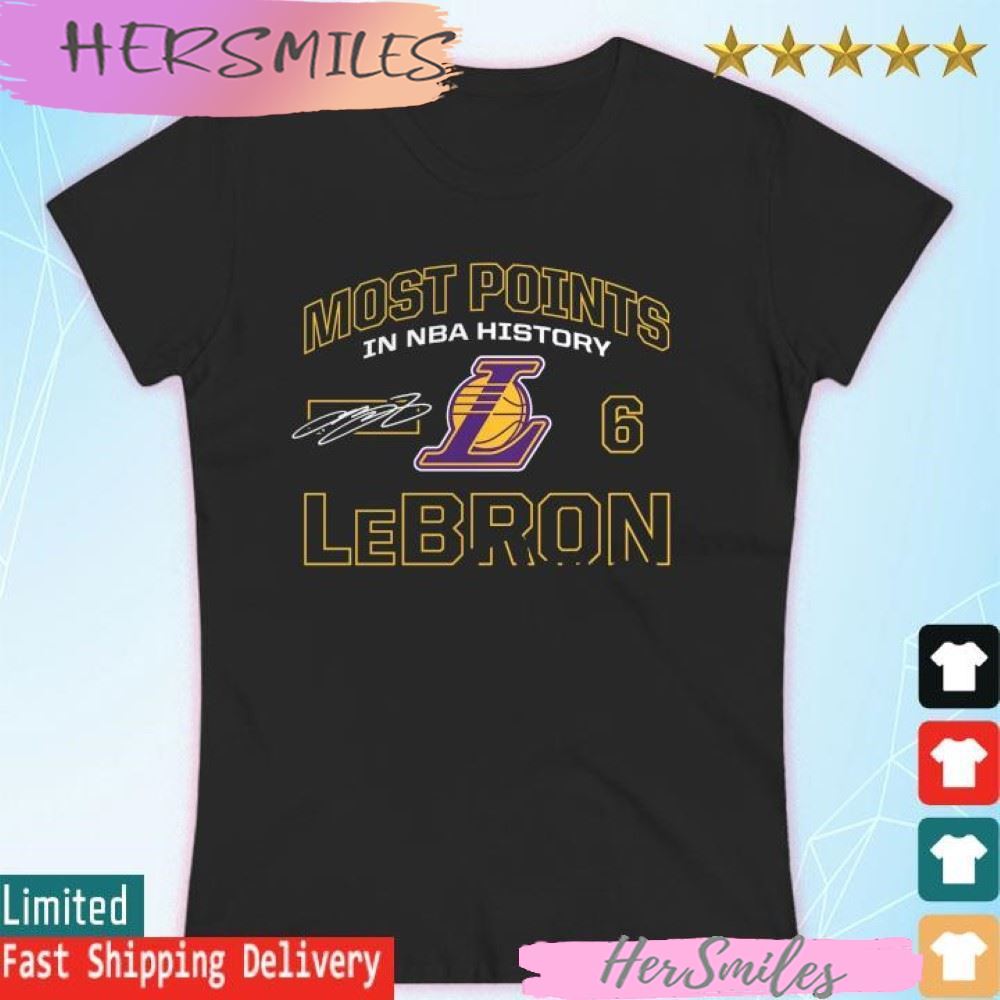 Most Points in NBA History LeBron James Los Angeles Lakers T-shirt Most Points in NBA History LeBron James Los Angeles Lakers T-shirt
