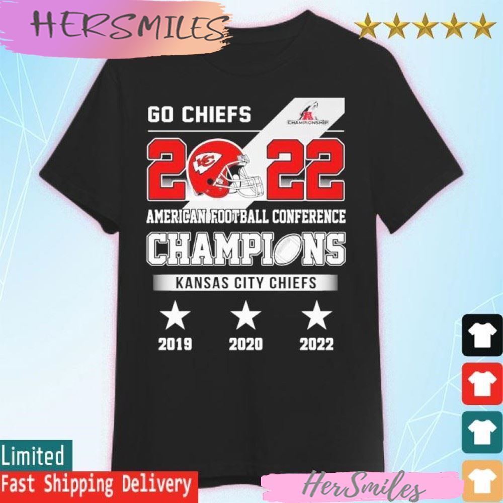 Official Go Chiefs 2022 American Football Conference Champions Kansas City Chiefs 2019-2022 T-shirt