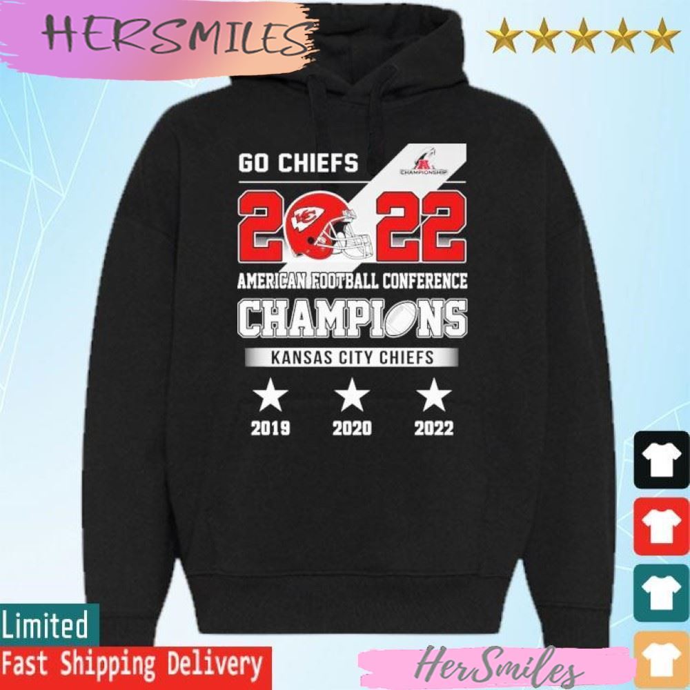Official Go Chiefs 2022 American Football Conference Champions Kansas City Chiefs 2019-2022 T-shirt