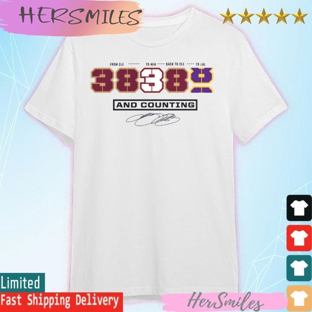 Official LeBron James White NBA All-Time Scoring Record – Split Points T-shirt