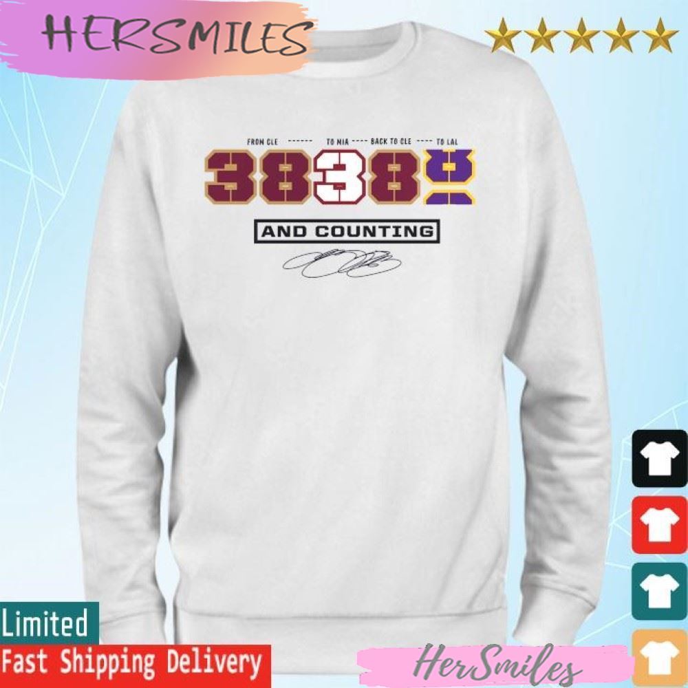 Official LeBron James White NBA All-Time Scoring Record - Split Points T-shirt Official LeBron James White NBA All-Time Scoring Record - Split Points T-shirt