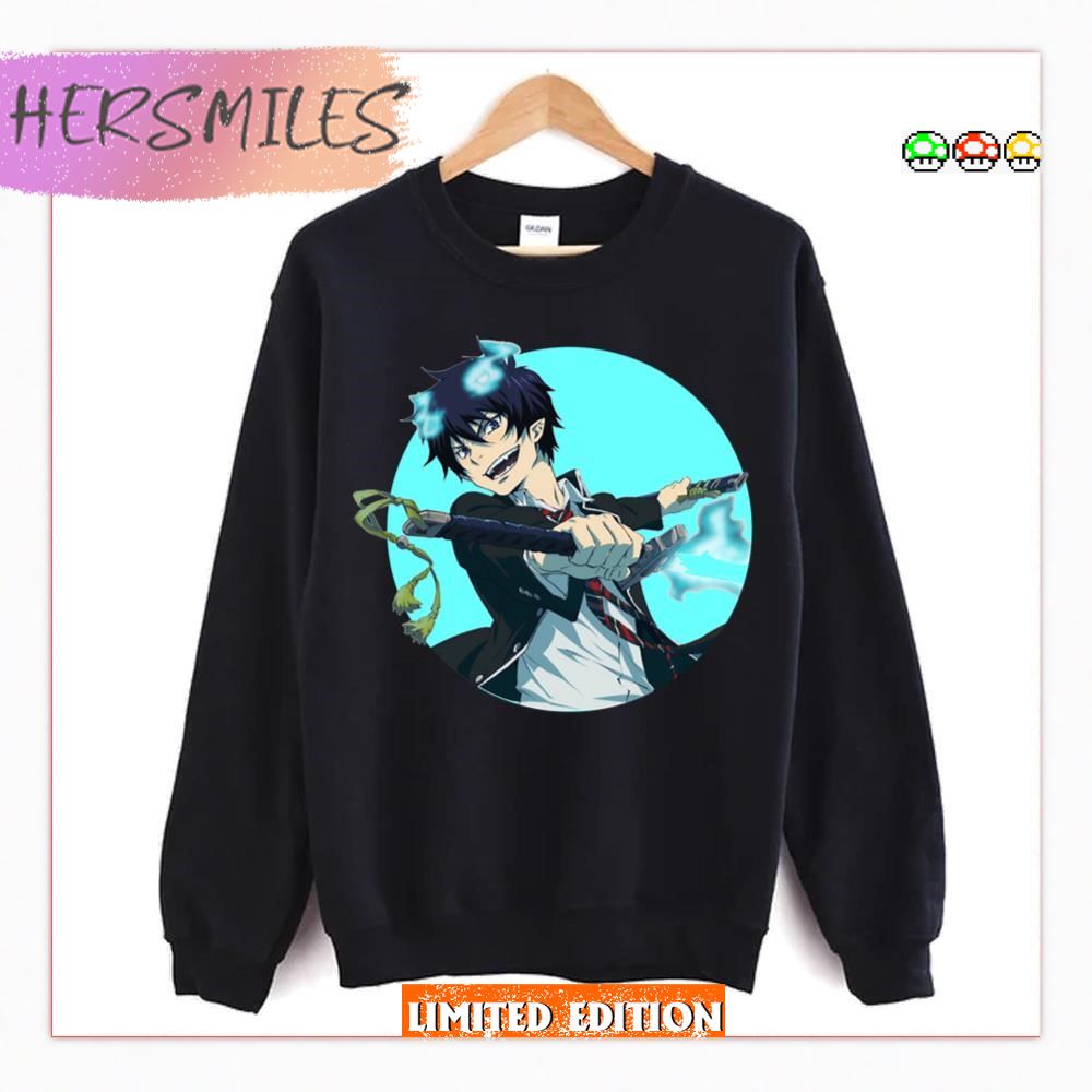 Okumura Bl Round Design Blue Exorcist  T-shirt
