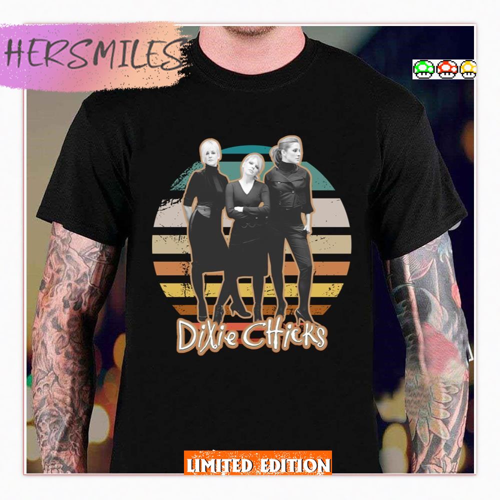 On Retro Sunset Dixie Chicks T-shirt On Retro Sunset Dixie Chicks T-shirt
