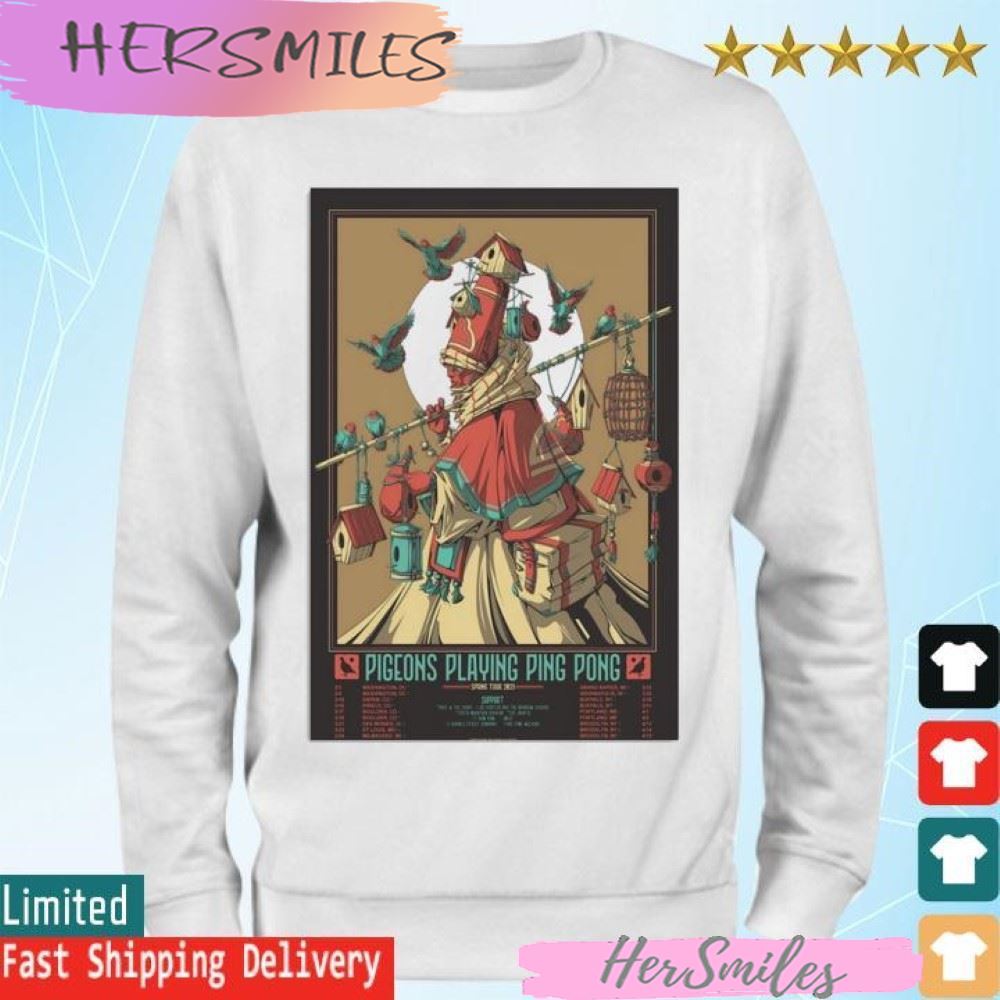 Pigeons Playing Ping Pong Spring Tour 2023 T-shirt Pigeons Playing Ping Pong Spring Tour 2023 T-shirt