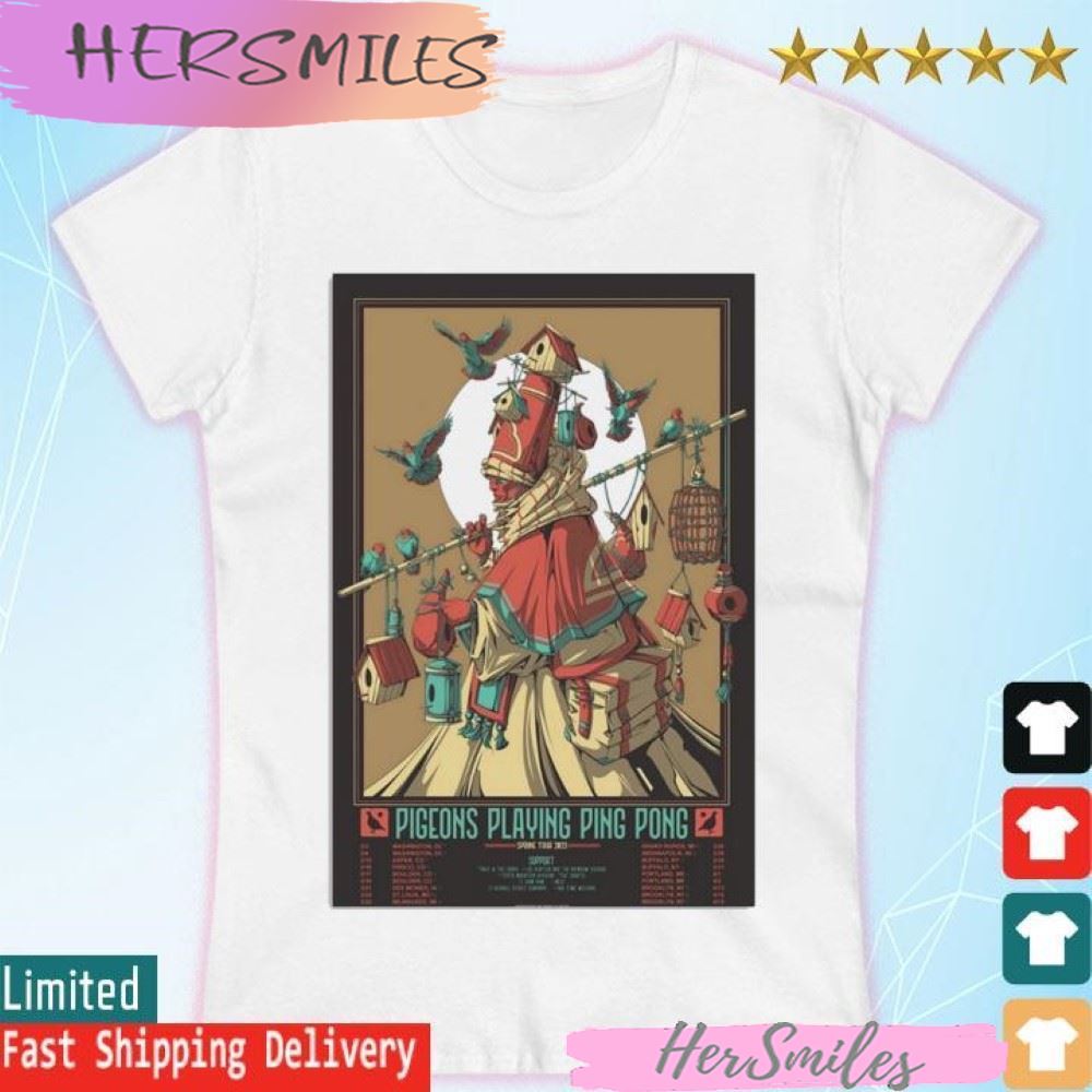 Pigeons Playing Ping Pong Spring Tour 2023 T-shirt Pigeons Playing Ping Pong Spring Tour 2023 T-shirt
