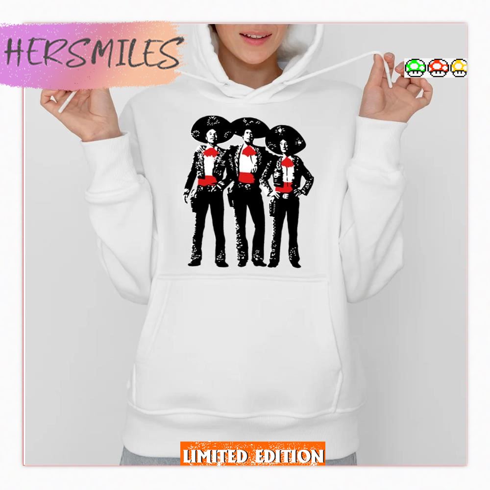 Pop Art On Red Three Amigos  T-shirt