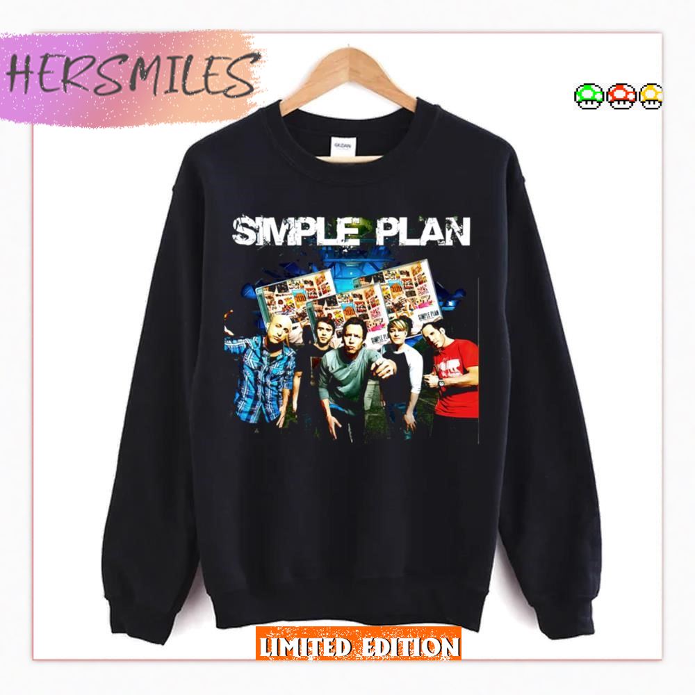 Potrait Retro Wave Simple Plan  T-shirt