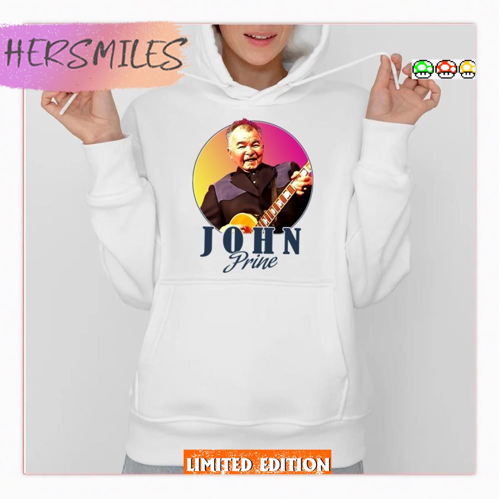 Retro John Prine Portrait Sunset HoodieT-Shirt