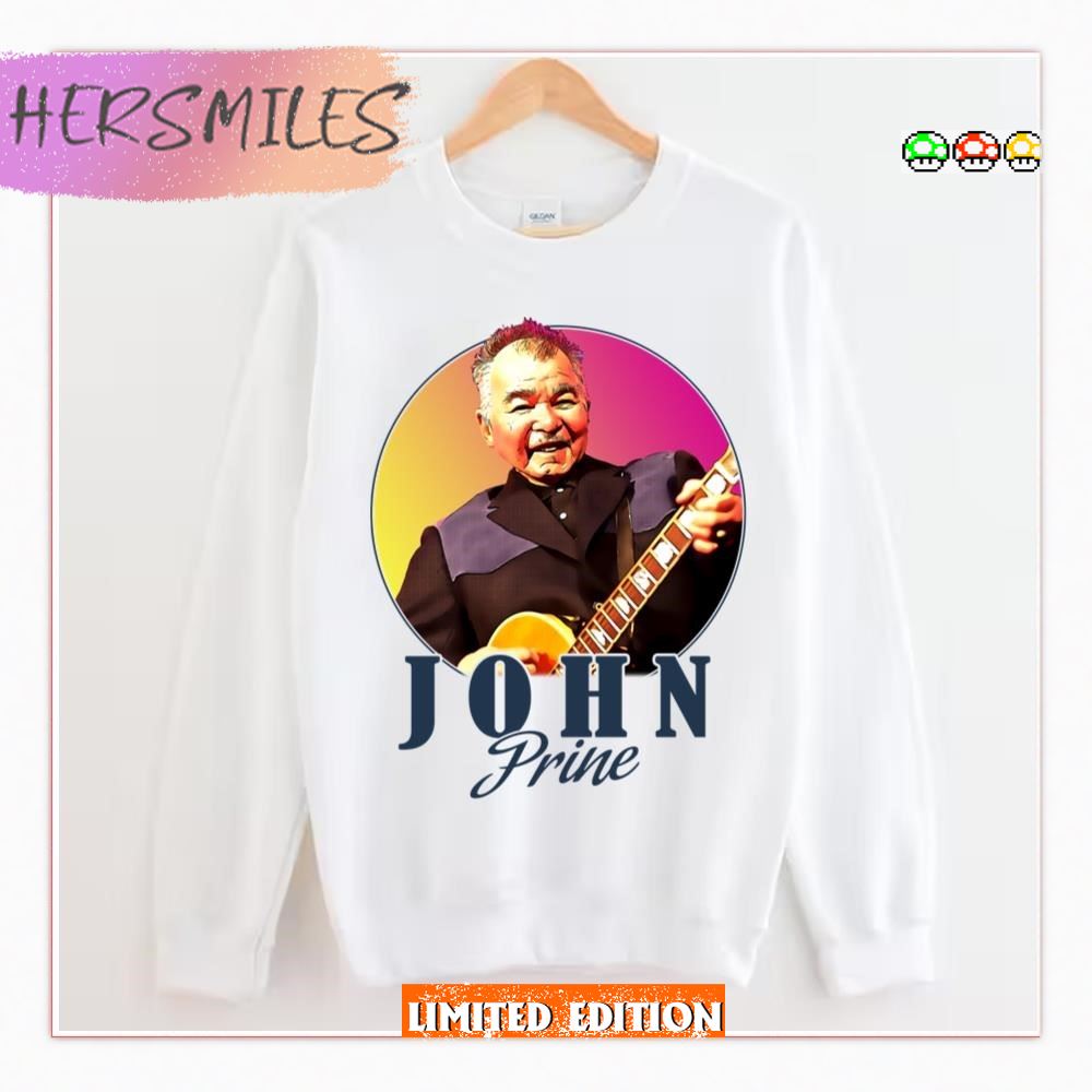Retro John Prine Portrait Sunset HoodieT-Shirt