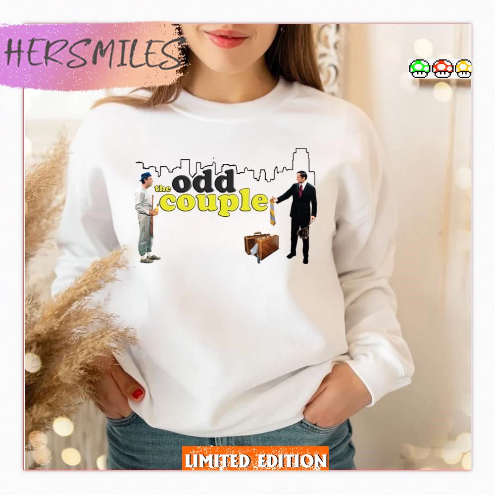 Retro Throwback The Odd Couple Felix And Oscar Skyline Tribute T-shirt