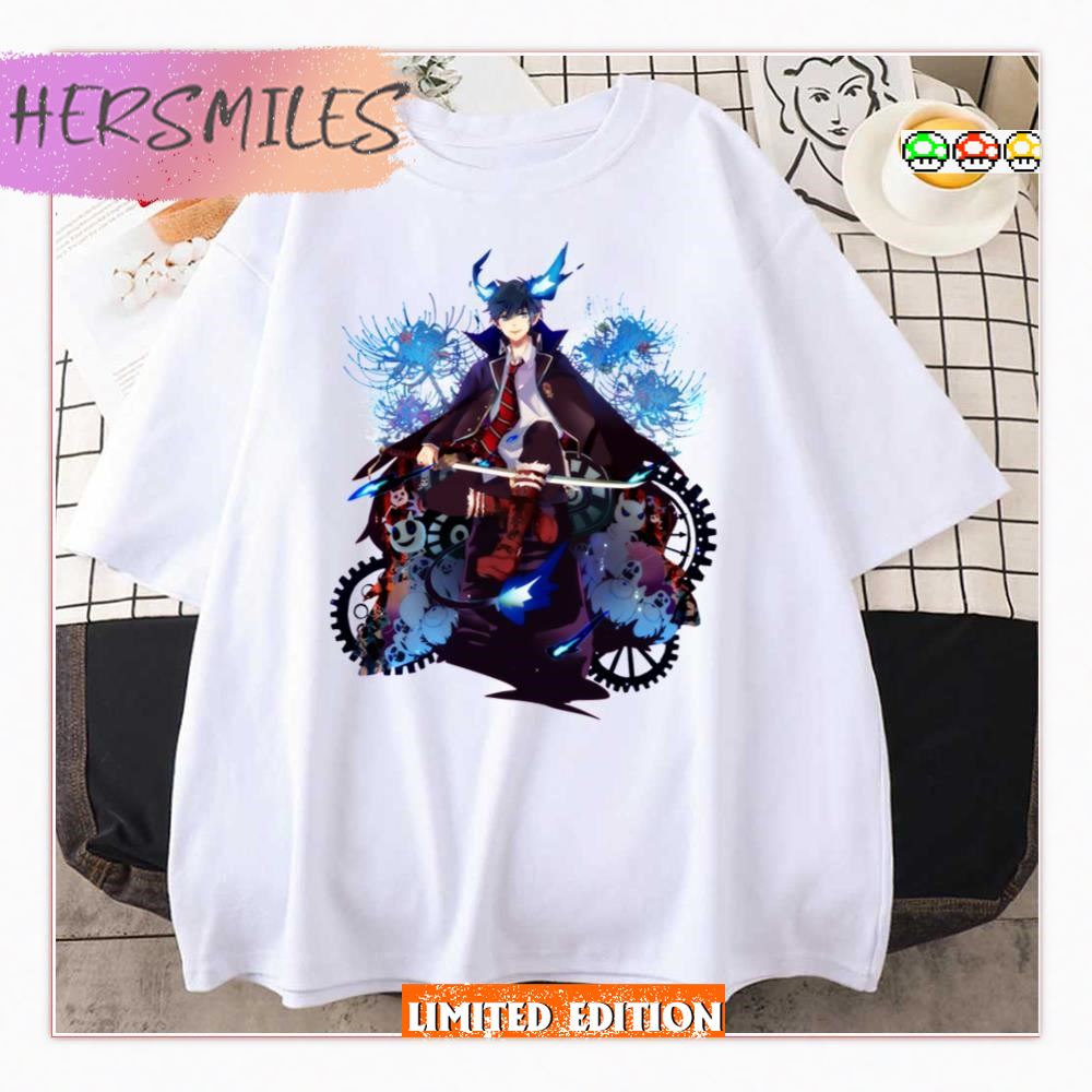 Rin Sword Exorcist Anime Blue Symbol T-shirt