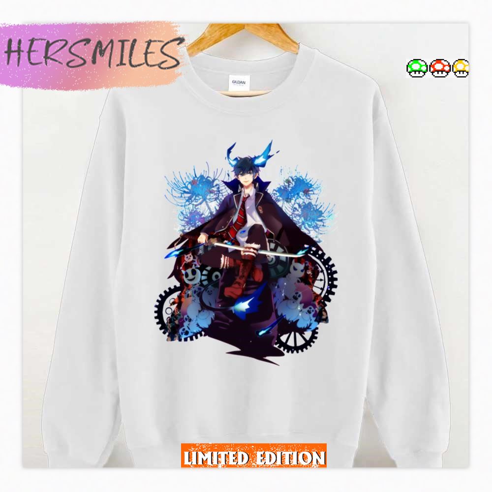 Rin Sword Exorcist Anime Blue Symbol T-shirt