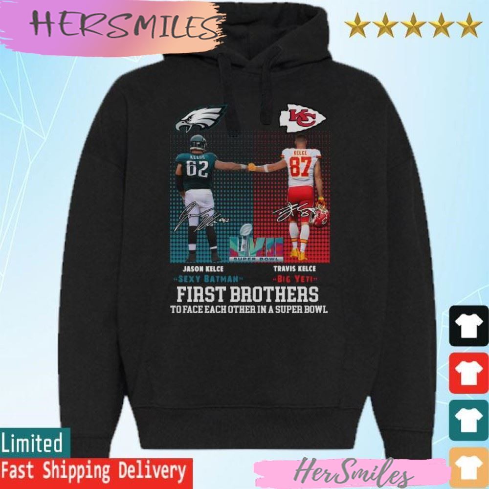 Sexy Batman vs Big Yeti first brothers to face each other in a super bowl signatures T-shirt