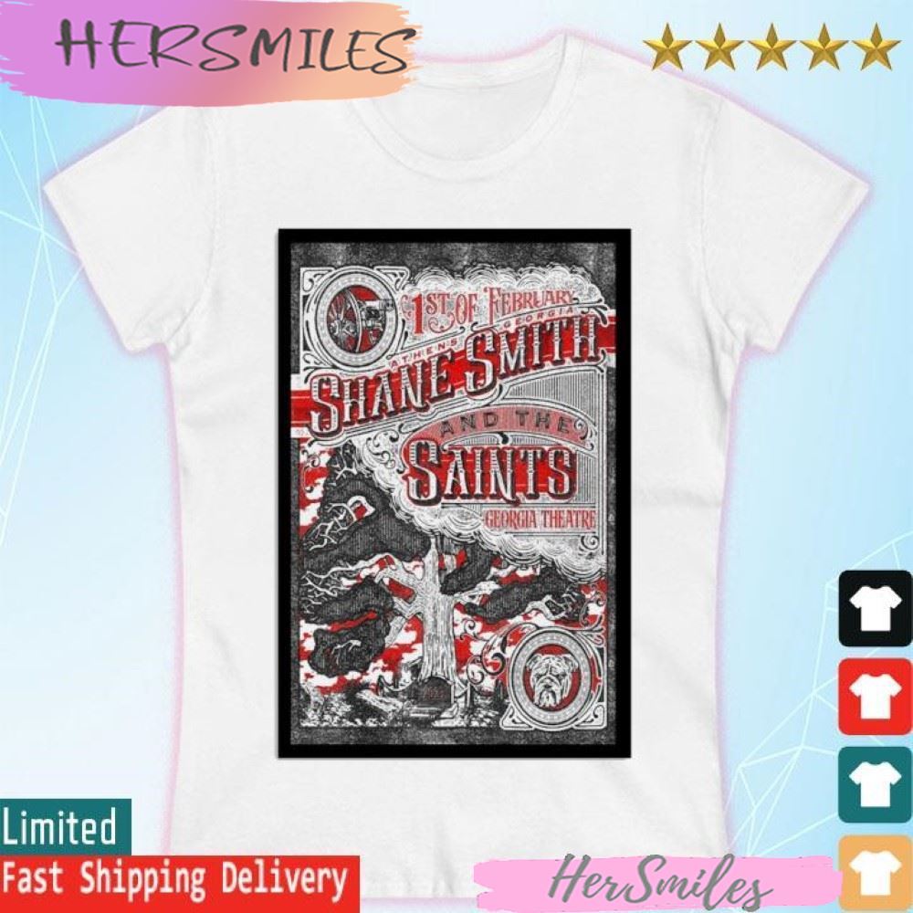 Shane Smith And The Saints 2023, February 1st, Athens Georgia Theatre Poster T-shirt Shane Smith And The Saints 2023, February 1st, Athens Georgia Theatre Poster T-shirt