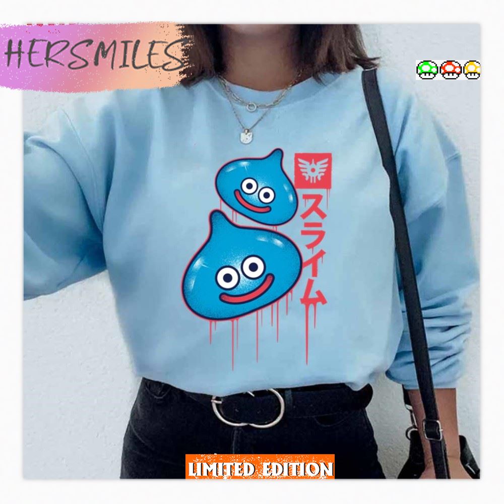 Slimes Kanji Text Design Dragon Quest T-shirt