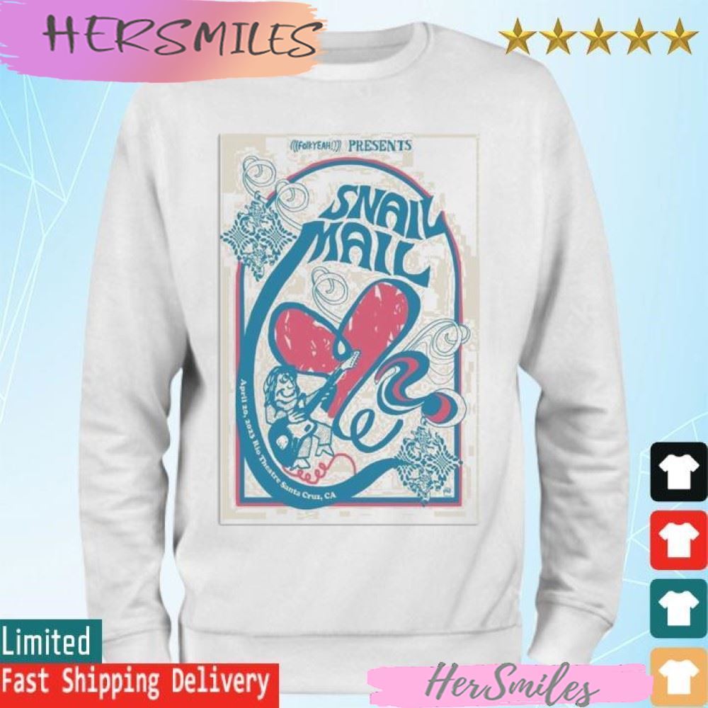 Snail Mail 2023, April 16th San Luis Obispo, April 20th Santa Cruz T-shirt Snail Mail 2023, April 16th San Luis Obispo, April 20th Santa Cruz T-shirt