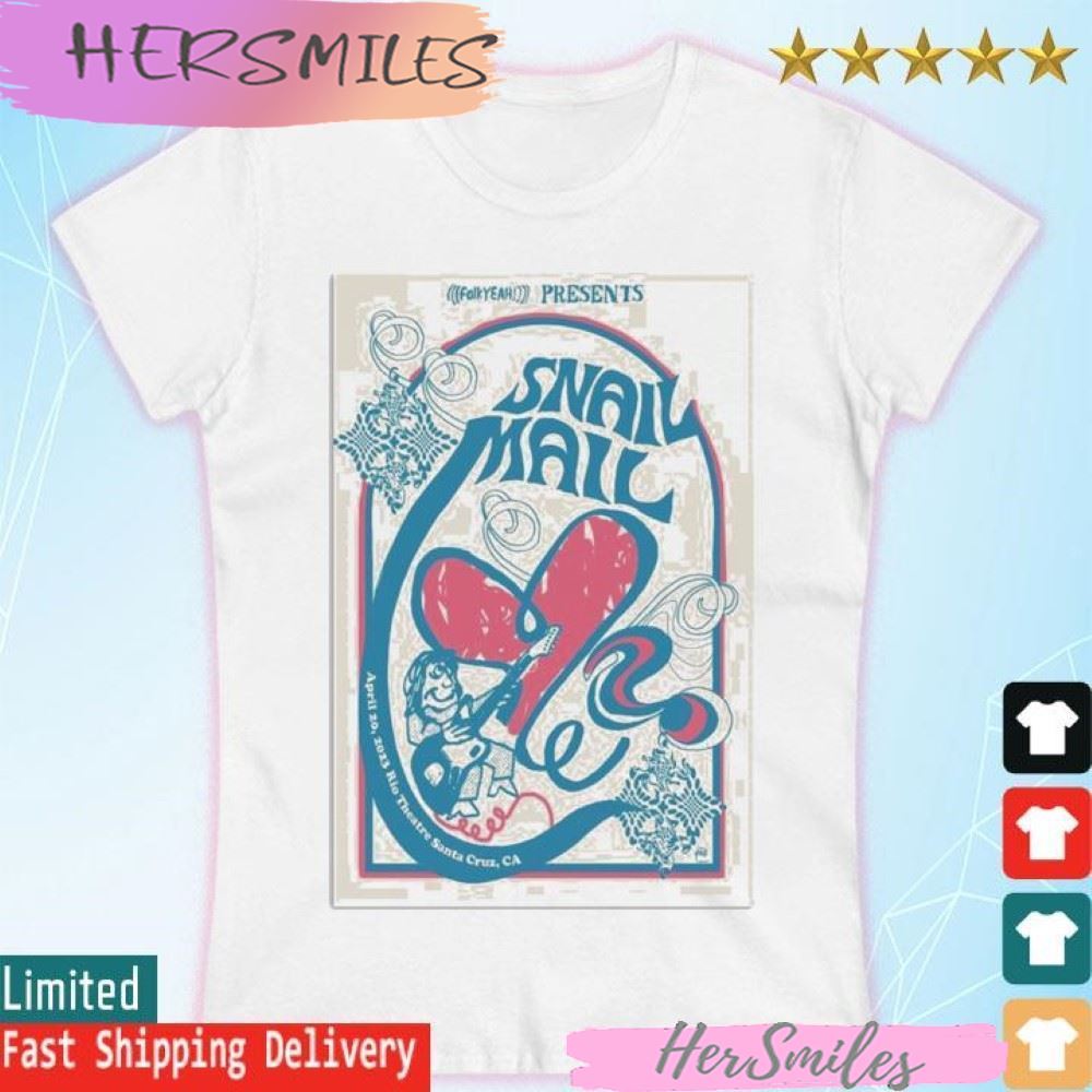 Snail Mail 2023, April 16th San Luis Obispo, April 20th Santa Cruz T-shirt Snail Mail 2023, April 16th San Luis Obispo, April 20th Santa Cruz T-shirt