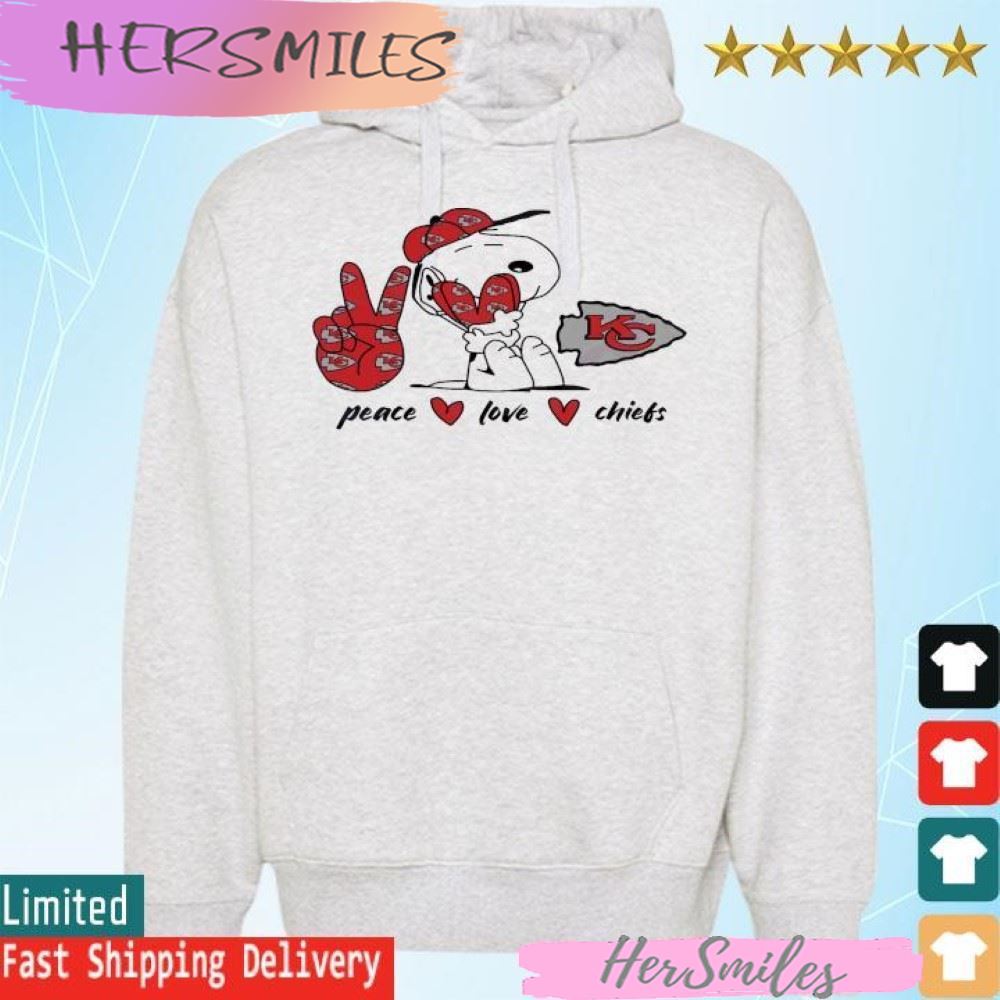 Snoopy Peace Love Kansas City Chiefs 2023 T-shirt