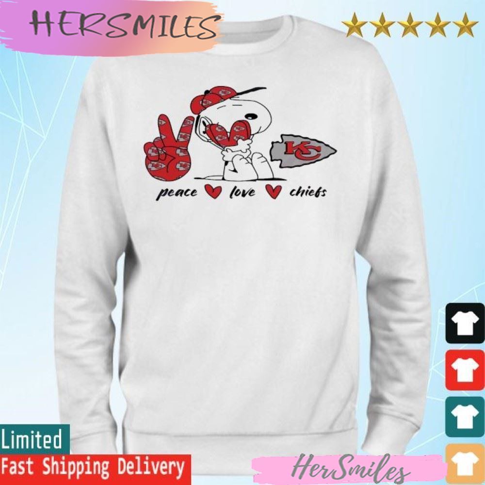 Snoopy Peace Love Kansas City Chiefs 2023 T-shirt Snoopy Peace Love Kansas City Chiefs 2023 T-shirt