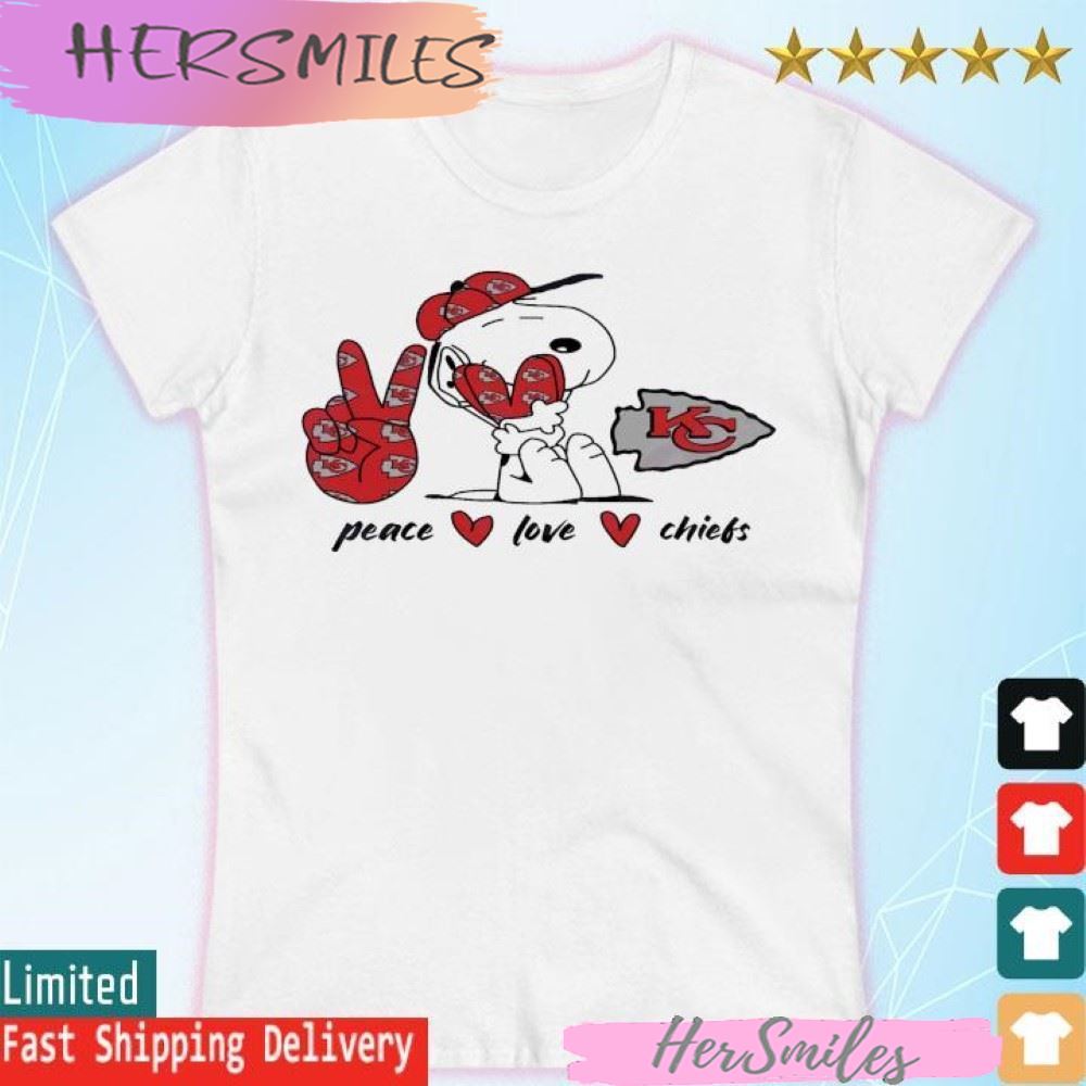 Snoopy Peace Love Kansas City Chiefs 2023 T-shirt Snoopy Peace Love Kansas City Chiefs 2023 T-shirt