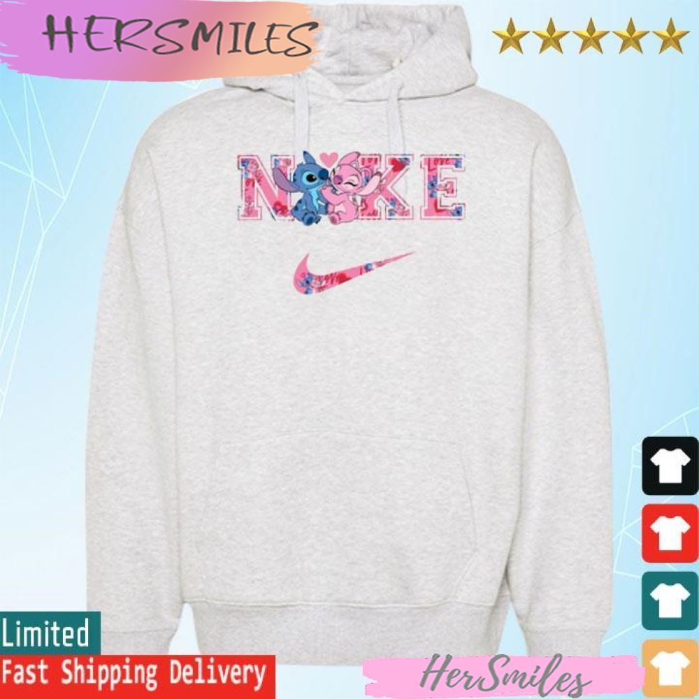 Stitch And Angel Valentines Day Couple Nike T-shirt