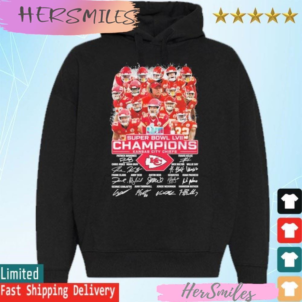 Super Bowl LVII Kansas City Chiefs 2023 Final Champions Signatures T-shirt
