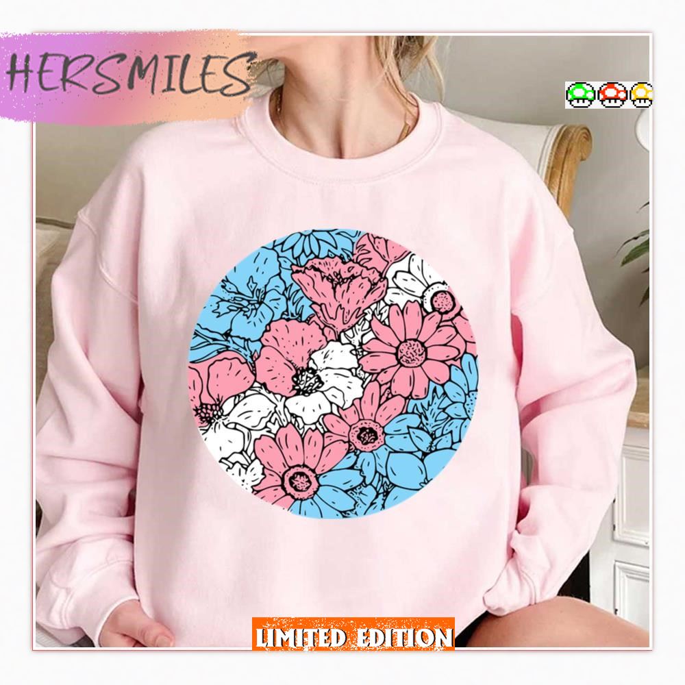 Trans Flowers Lgbtq Pride Month T-shirt