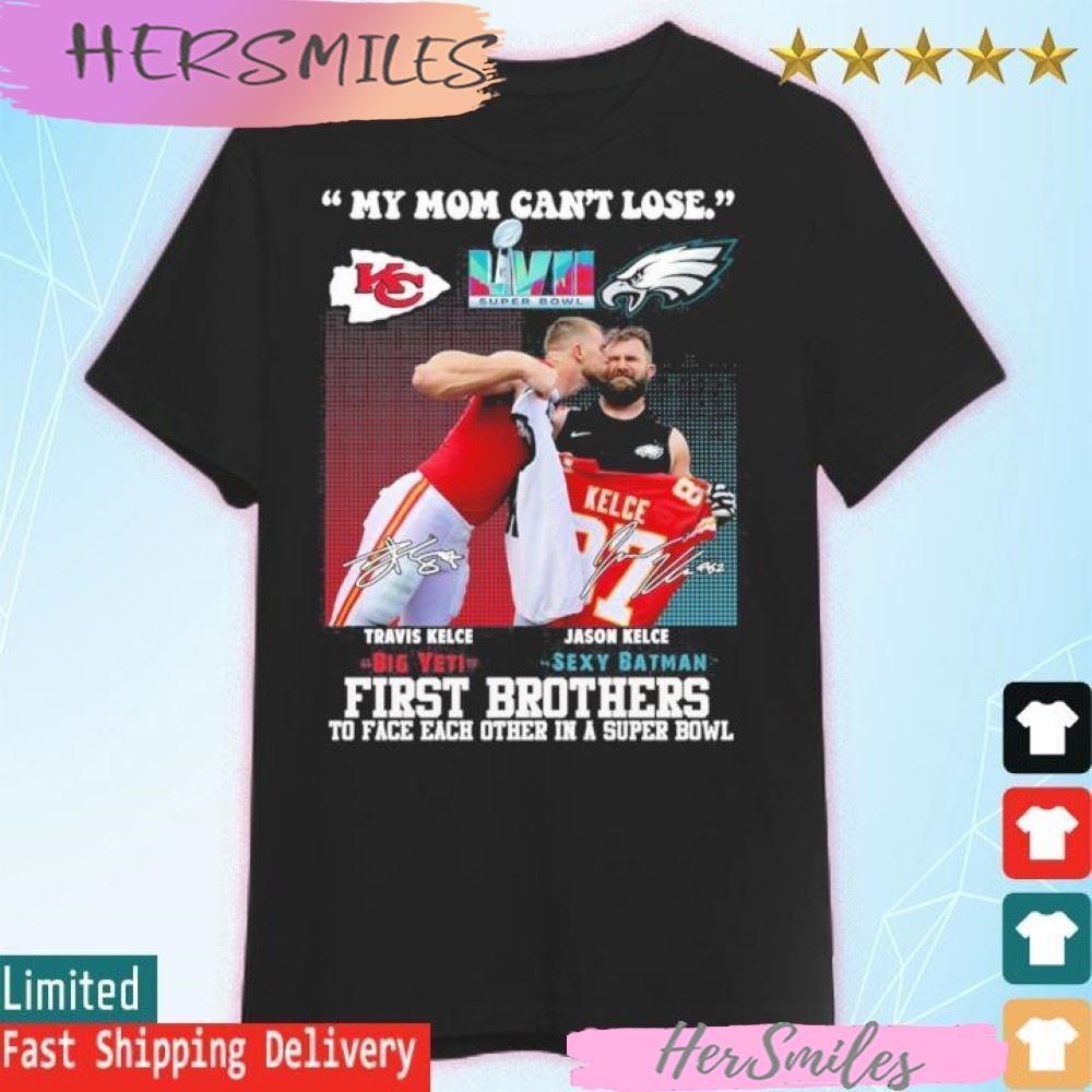 Travis vs Jason Kelce First Brothers Super BOWL LVII T-shirt