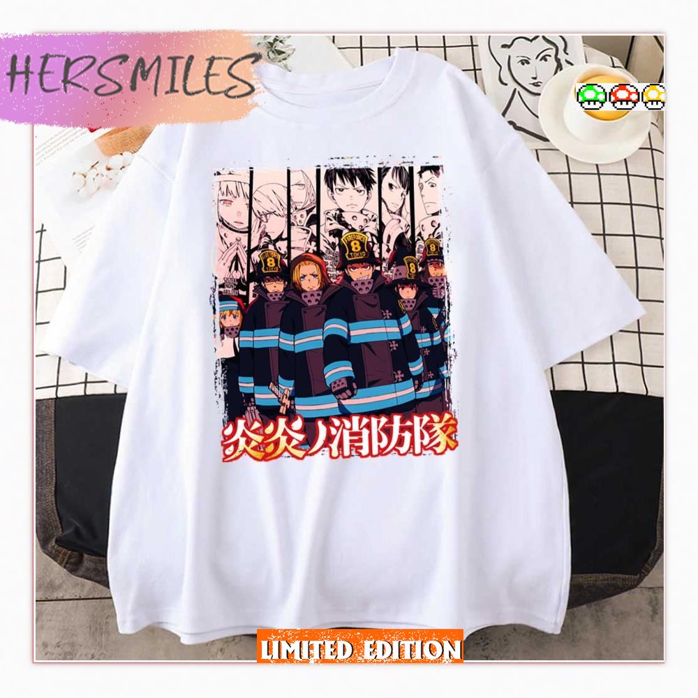 Typographic Fire Force Logo Kanji Art T-shirt
