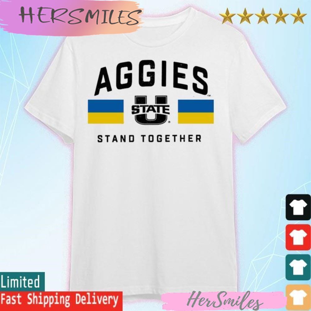 USU Aggie Stand Together Ukrainian Refugee T-shirt