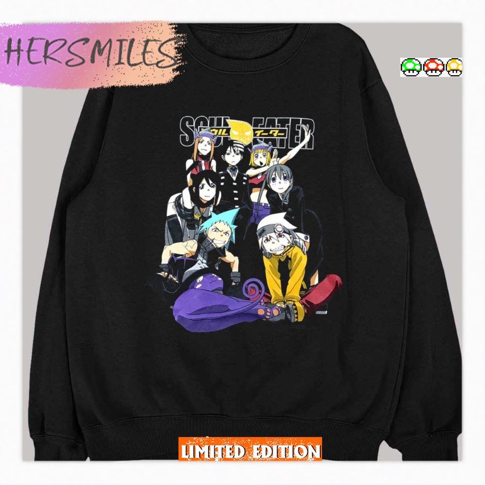 Vintage Adventure Manga Soul Eater Characters Cool Design T-shirt