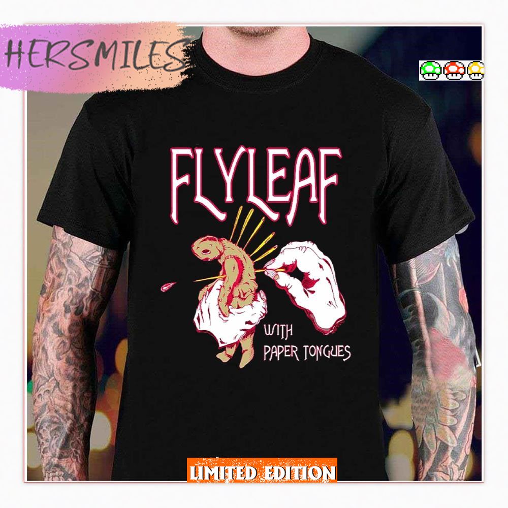 With Paper Tongue Flyleaf Band Logo T-shirt With Paper Tongue Flyleaf Band Logo T-shirt