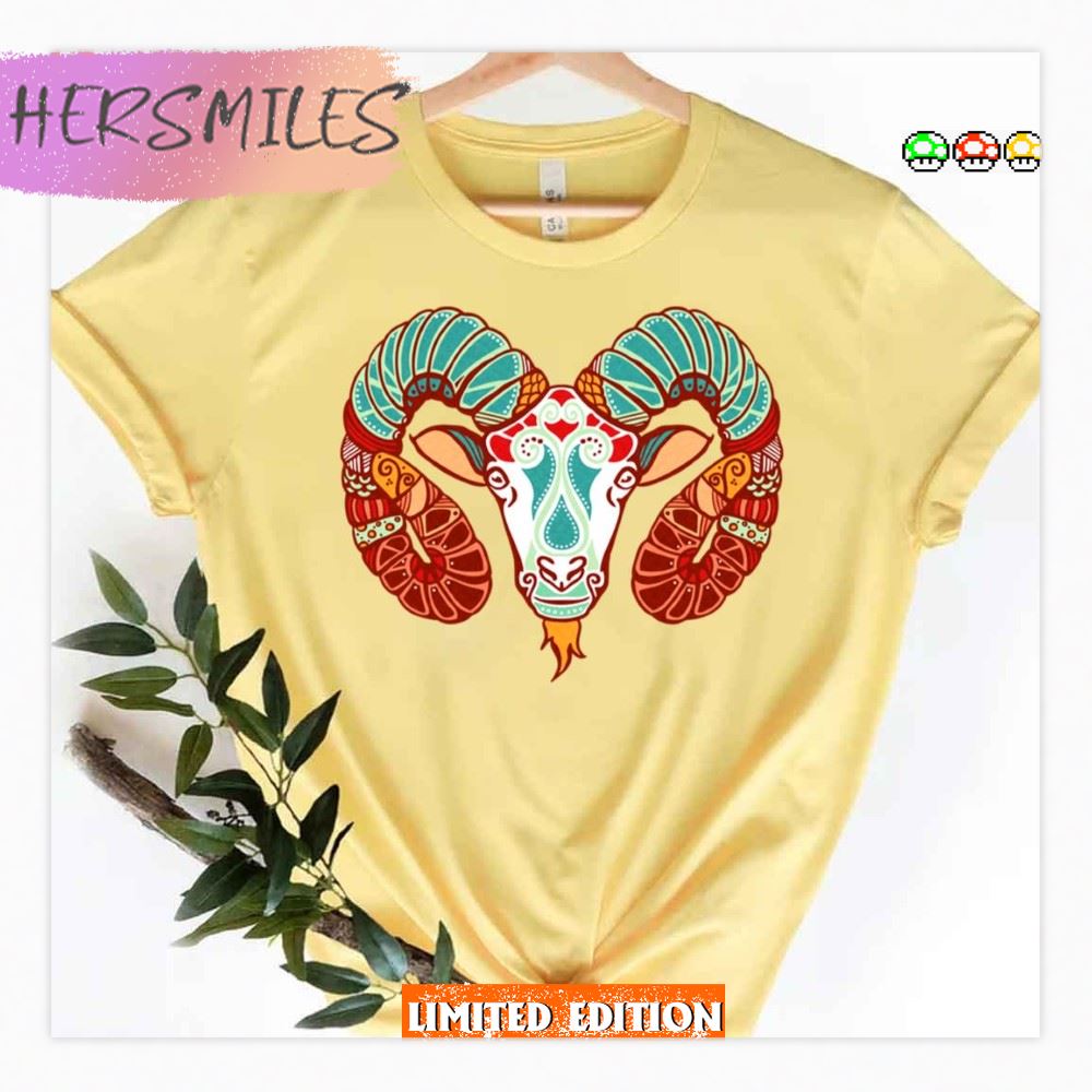 Aesthetic Head Aries Zodiac Sign Shirt
