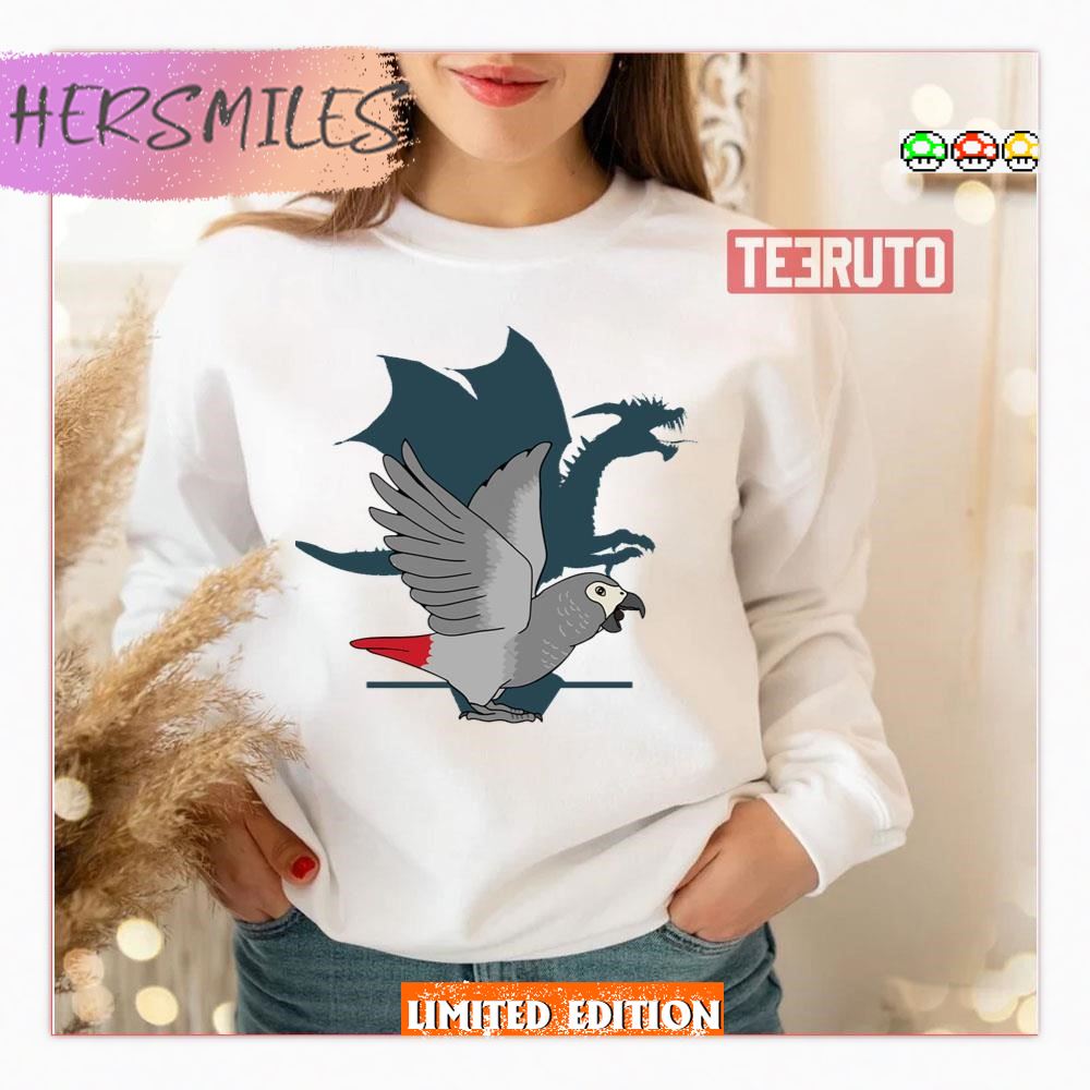 African Grey Dragon Shadow T-Shirt
