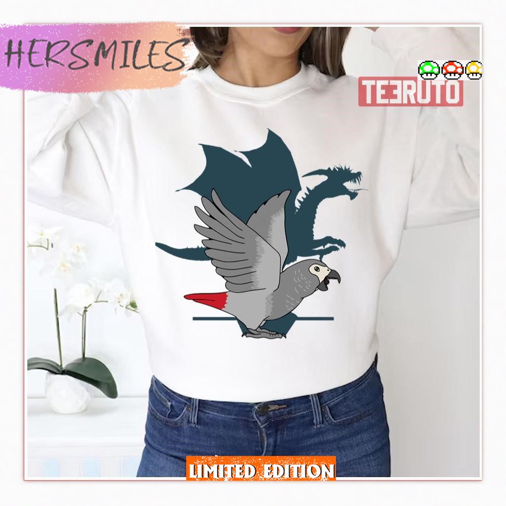 African Grey Dragon Shadow T-Shirt