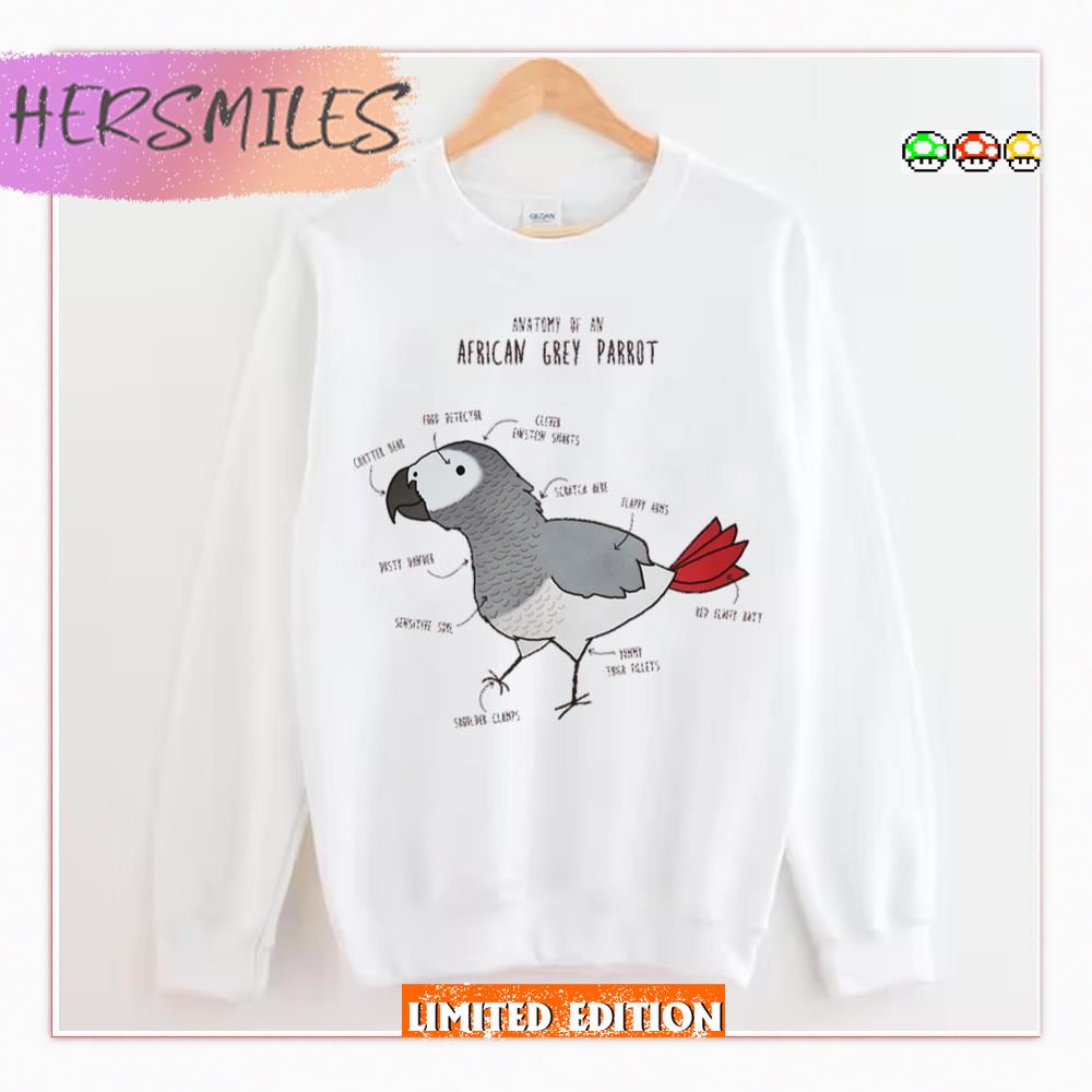 Anatomy Of An African Grey Parrot T-Shirt
