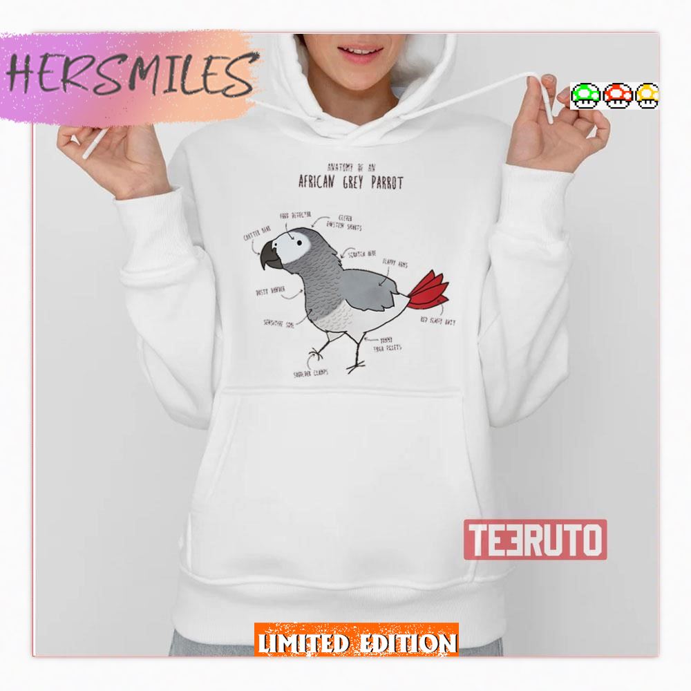 Anatomy Of An African Grey Parrot T-Shirt