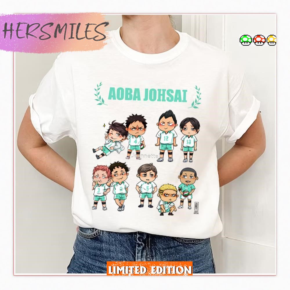 Aoba Johsai Chibis Characters T-Shirt Aoba Johsai Chibis Characters T-Shirt