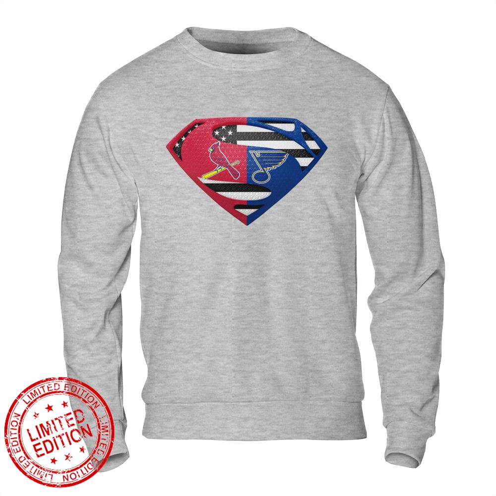 Arizona Cardinals Blues Superman Logo Us Flag Shirt
