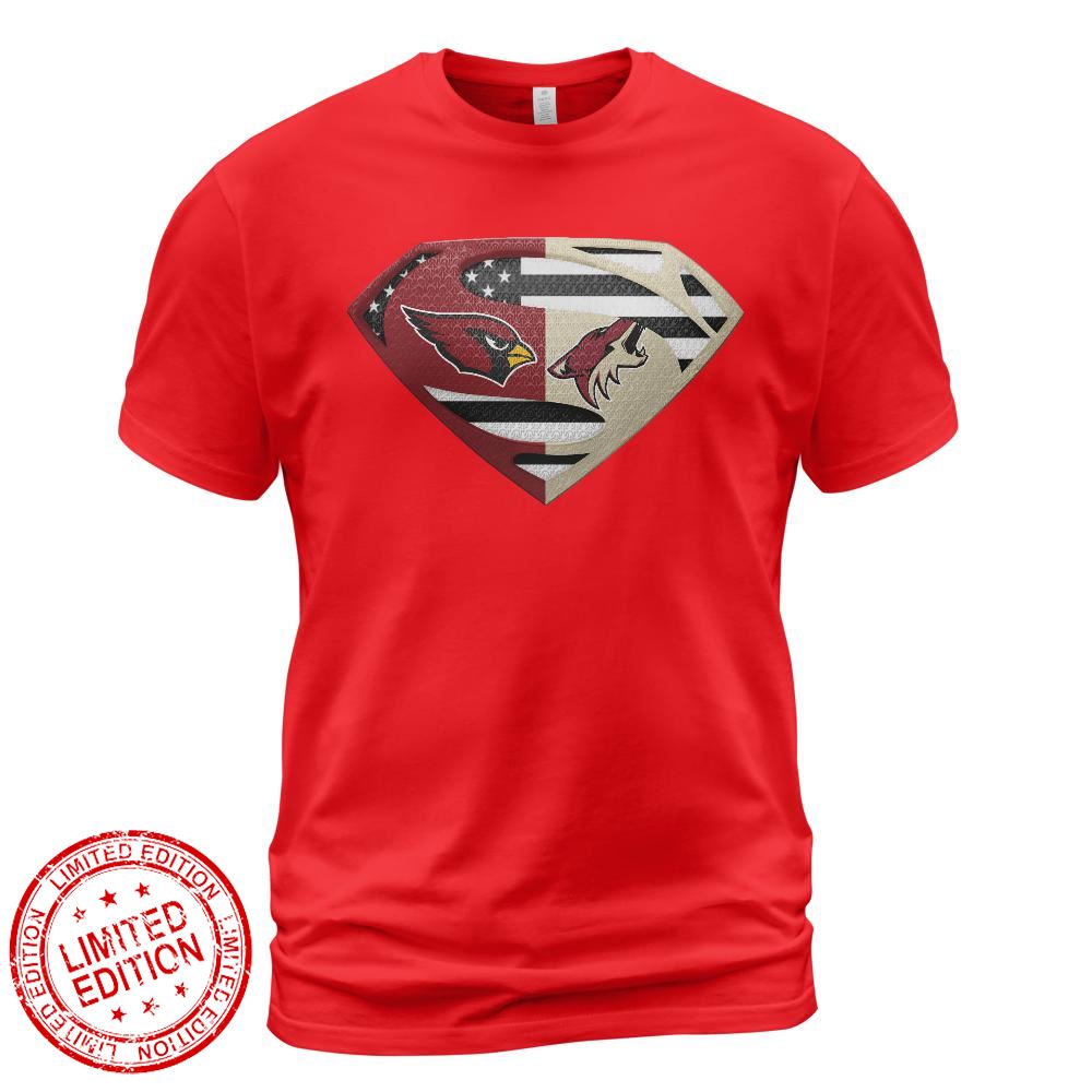 Arizona Cardinals Coyotes Superman Logo Us Flag Shirt